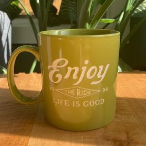 Life is Good Enjoy the Ride Green Coffee Mug Cup